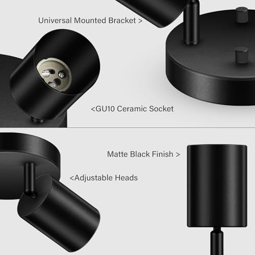 LED 2 Light Track Lighting Kit (2 Light-Black)