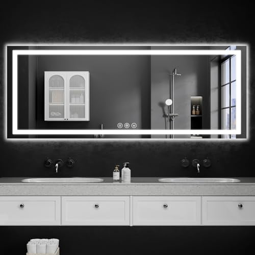 LED Bathroom Mirrors 28"x60" Bathroom Mirror with Lights for Wall (60"L x 28"W)