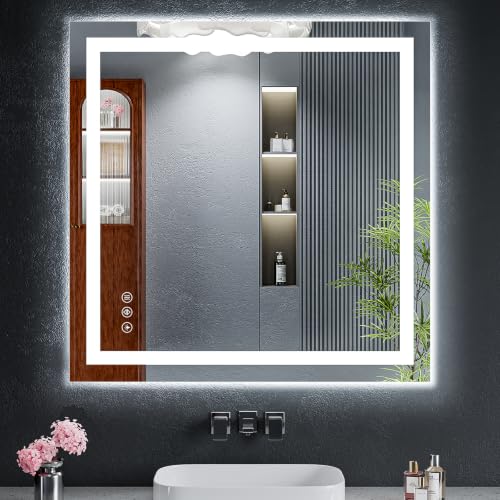 32"x32" LED Bathroom Mirror with Lights (Frontlit & Backlit / 32"L x 32"W)