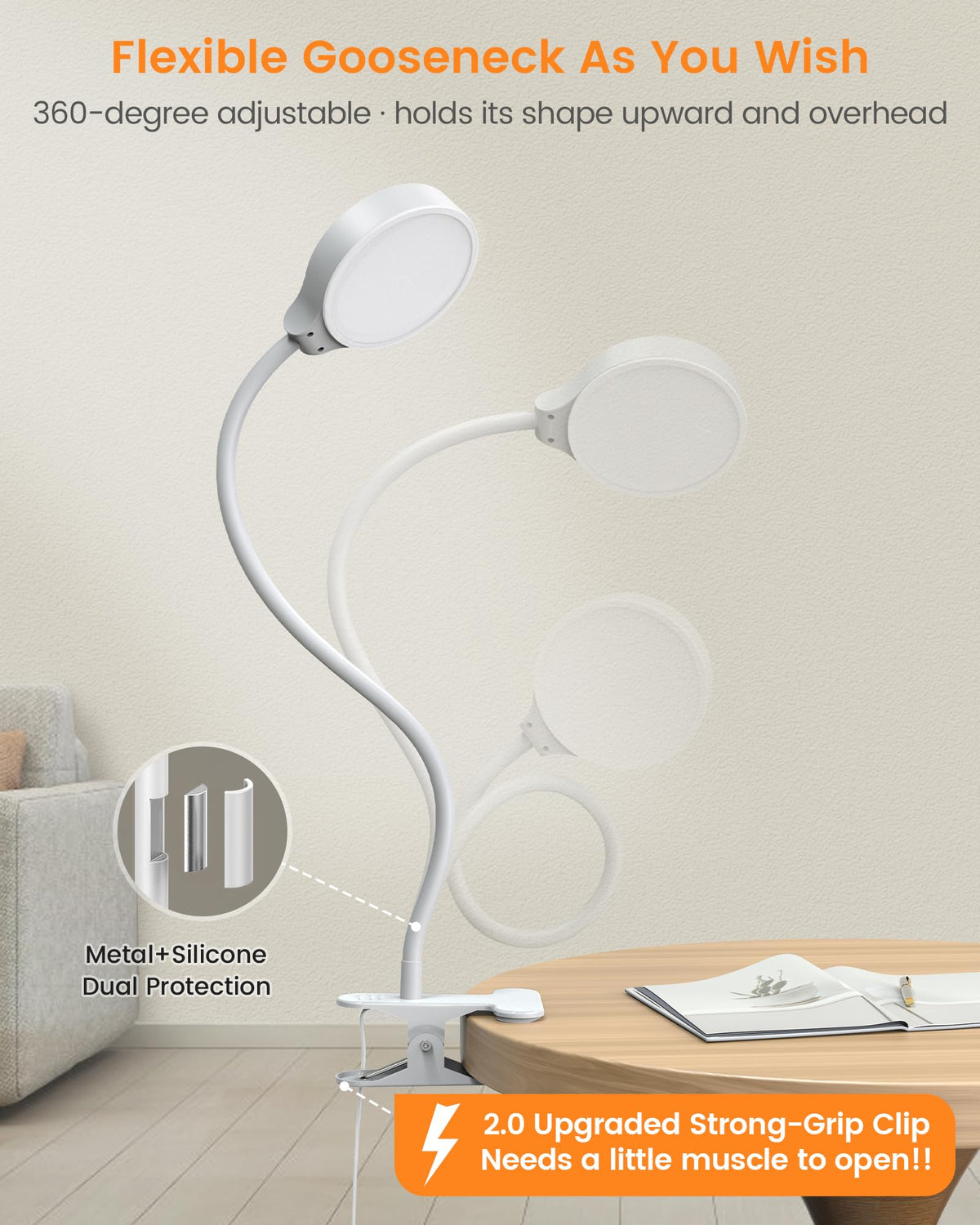 5W Desk Lamp with Remote (White with Remote)