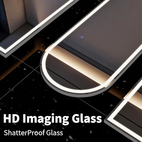 56"x21" LED Arched Mirror Full Length with Dimmable Lights (White / 56"L x 21"W)