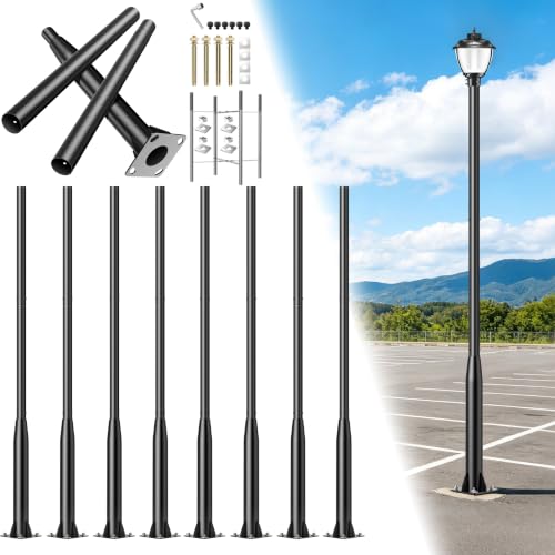 8Pack 10Ft Street Light Pole Adjustable Heavy Duty Metal Street Lamp Post