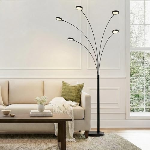 Orion Arc Floor Lamp for Living Room (Sanded Black)