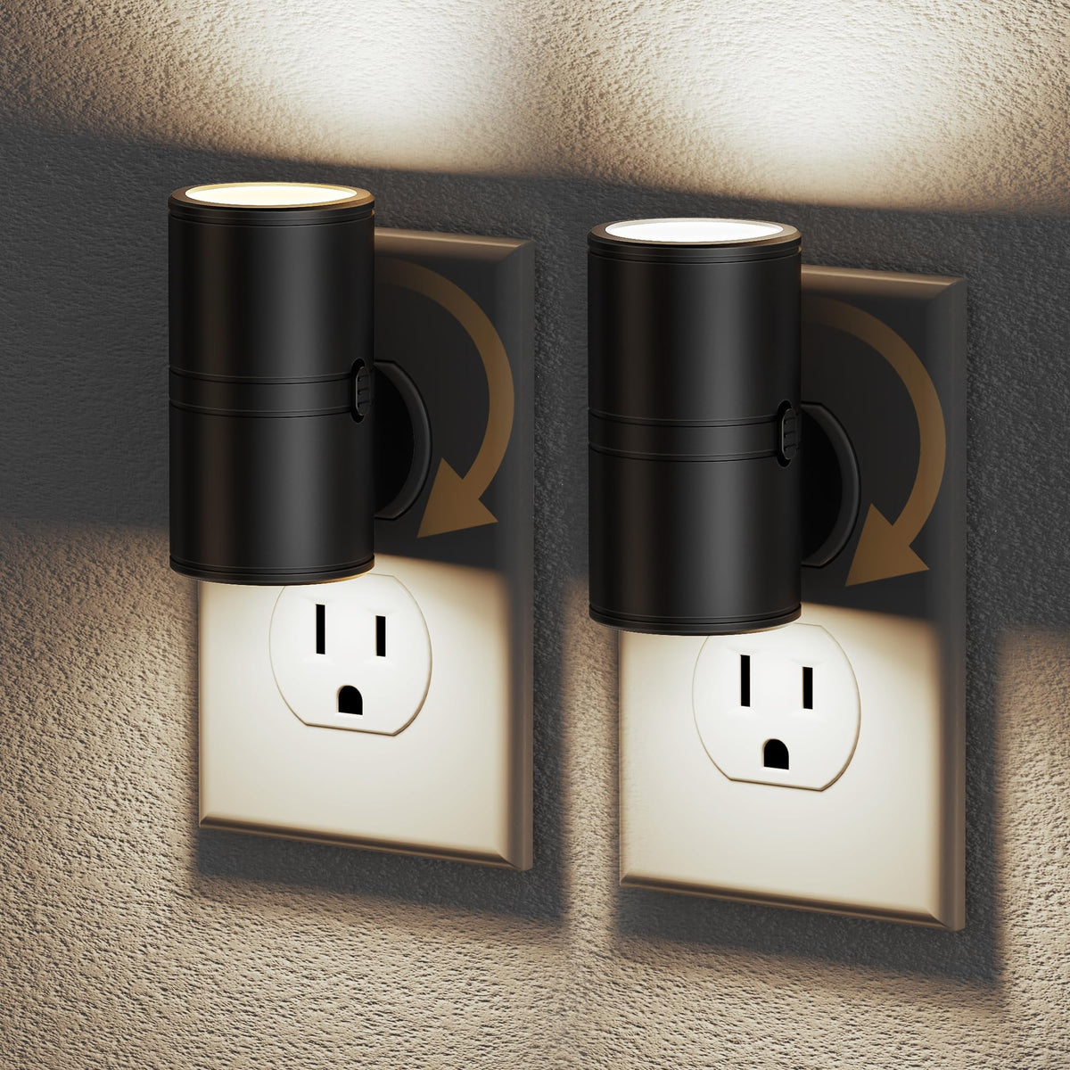 Night Lights Plug into Wall (Black)