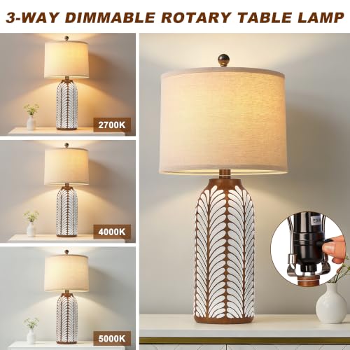 26.5'' Bedside Lamp Set of 2 (Wood Grain)