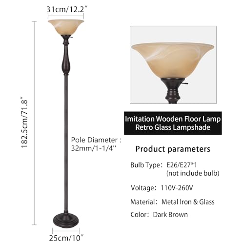 Torchiere Floor Lamp for Living Room (Gourd Lamp-Brown)