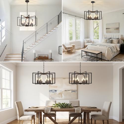 Black Farmhouse Chandelier (Black / 8-Light)