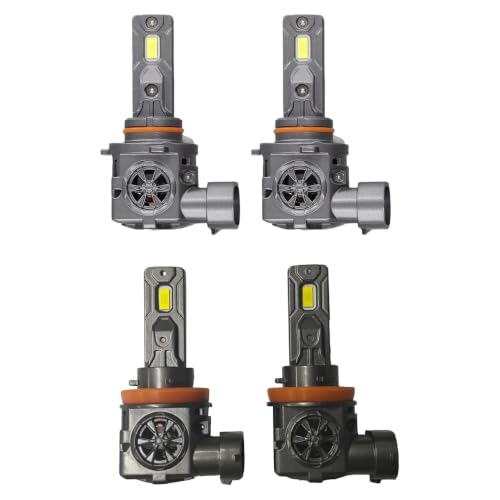 New-Gen H11/H9/H8 9005/HB3 Light Bulbs Combo, 160,000LM 2000% Ultra Brightness,Real 1:1 OEM Mini Size, 85000Hrs Long Life, CANBus Ready, Plug and Play, Pack of 4 (H11&9005)