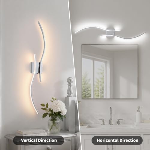 Battery Operated Wall Sconces Set of 2 (Chrome / 38.9 inch)