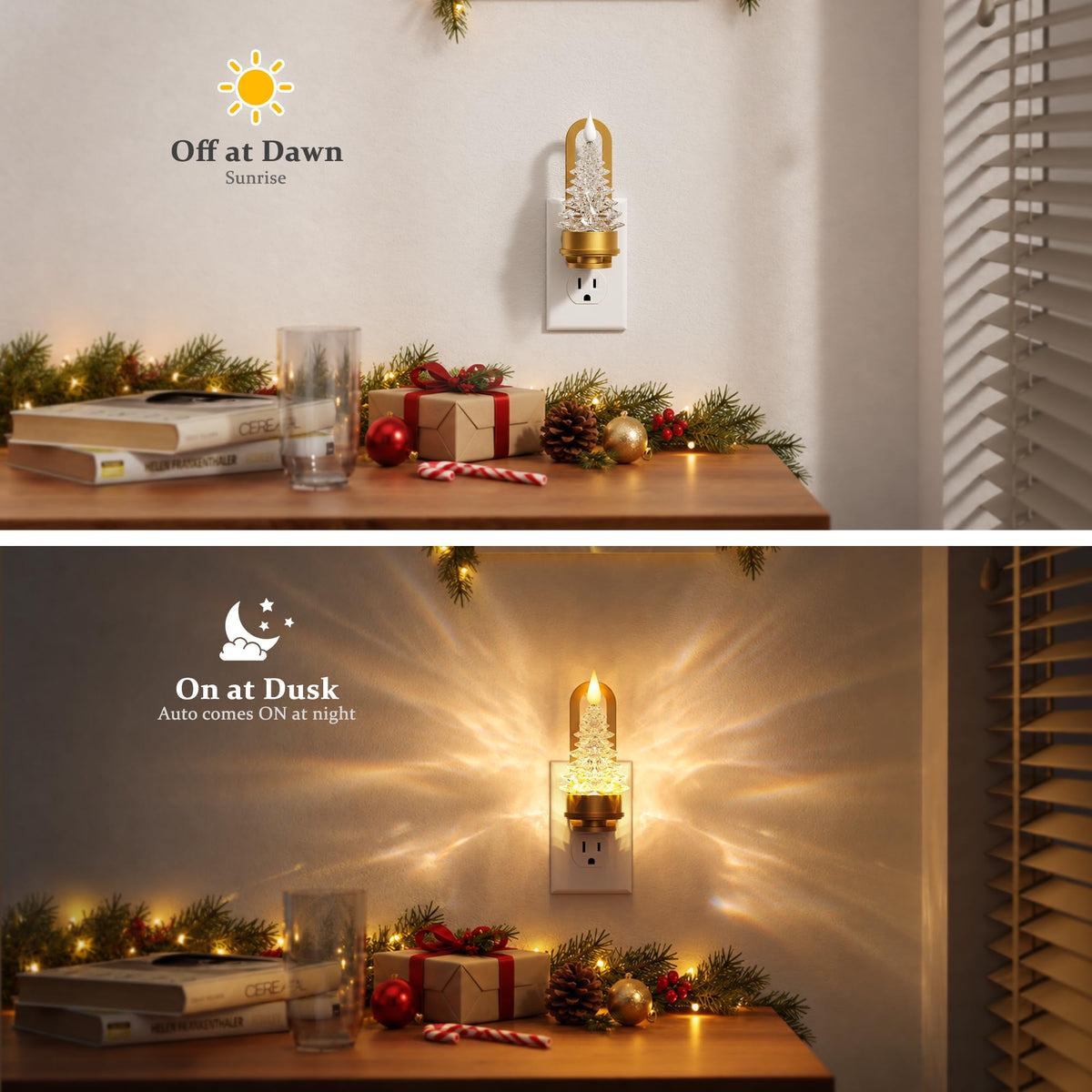 Crystal Christmas Tree Night Light (Crystal Christmas Tree - 3000K / 2 Pack)