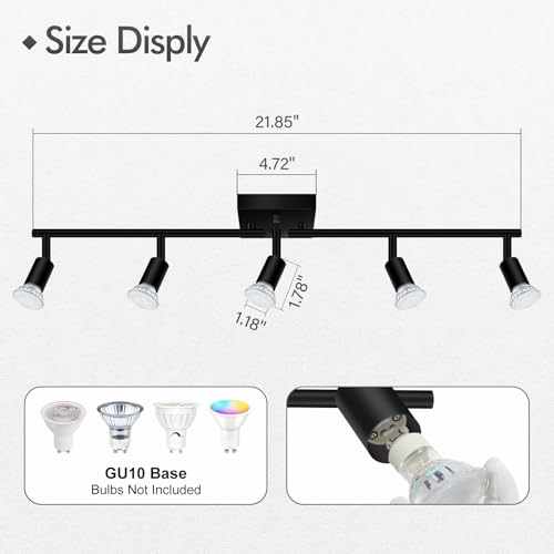 5 Light Track Lighting Fixtures Ceiling (5 light -black(small))