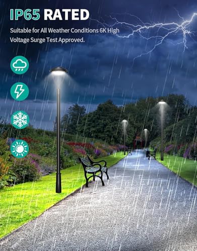 10 Pack LED Post Top Light ETL Listed 150W 120W 90W Adjustable Outdoor Pole Lights with Photocell IP65 Waterproof Post LED Fixture 5000K for Garden Yard Street Lighting