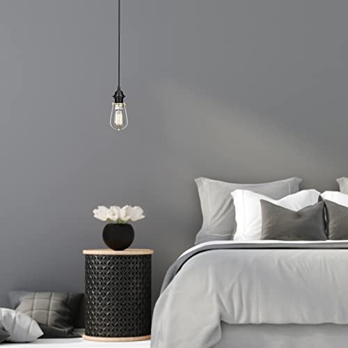 6 Pack Pendant Light Cord E26 E27 Socket with Switch (Black)
