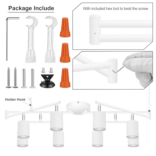 White Track Lighting Fixture Ceiling (White Track Lighting fixture / 8-Light Track Lighting(White))