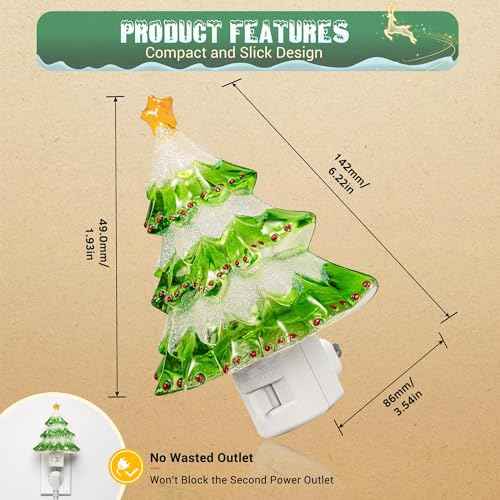 Christmas Tree Night Light (Christmas Tree-3000K / 2 Pack)