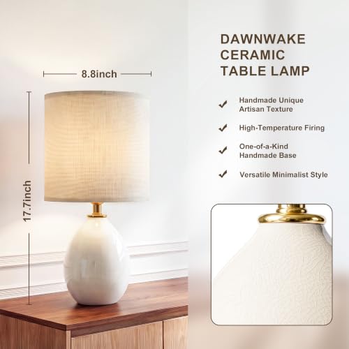 17.7" Ceramic Table Lamps Set of 2 for Living Room Bedroom