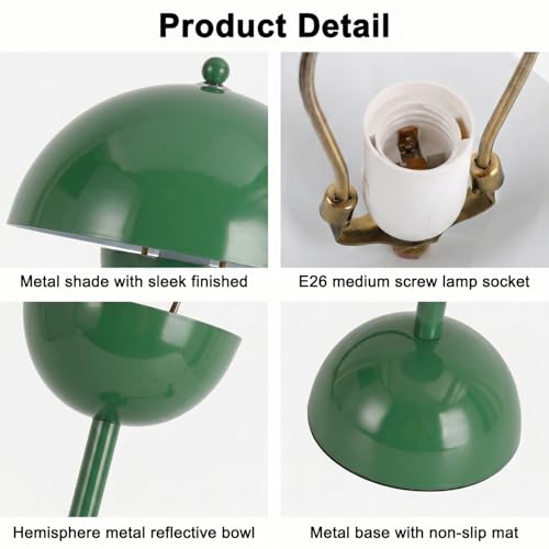 Creative Mid Century Modern Bud Table Lamp for Home&Office (Hunter Green)