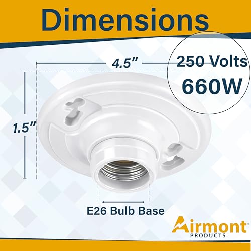 Plastic Keyless E26 Ceiling Lamp Holder Light Socket (Plastic Keyless)