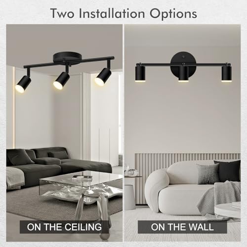3 Light Track Lighting Fixtures Ceiling (3 light black)