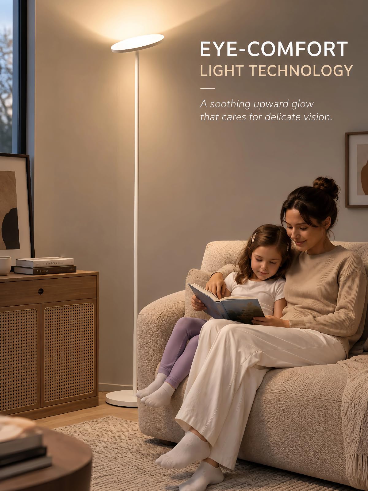 LED Floor Lamp for Living Room (White)