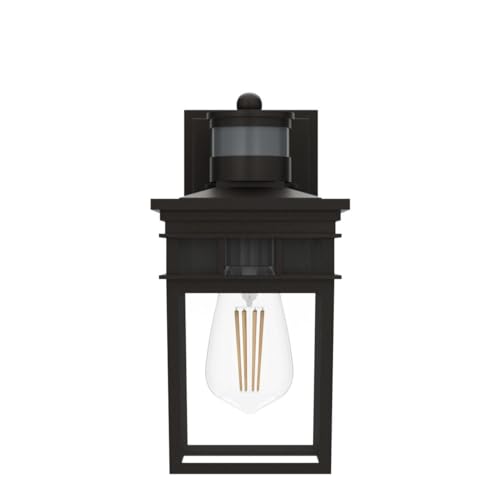 Dusk to Dawn Motion Sensor Outdoor Wall Lantern with 4 Modes and LED Bulb (Oil-Rubbed Bronze)