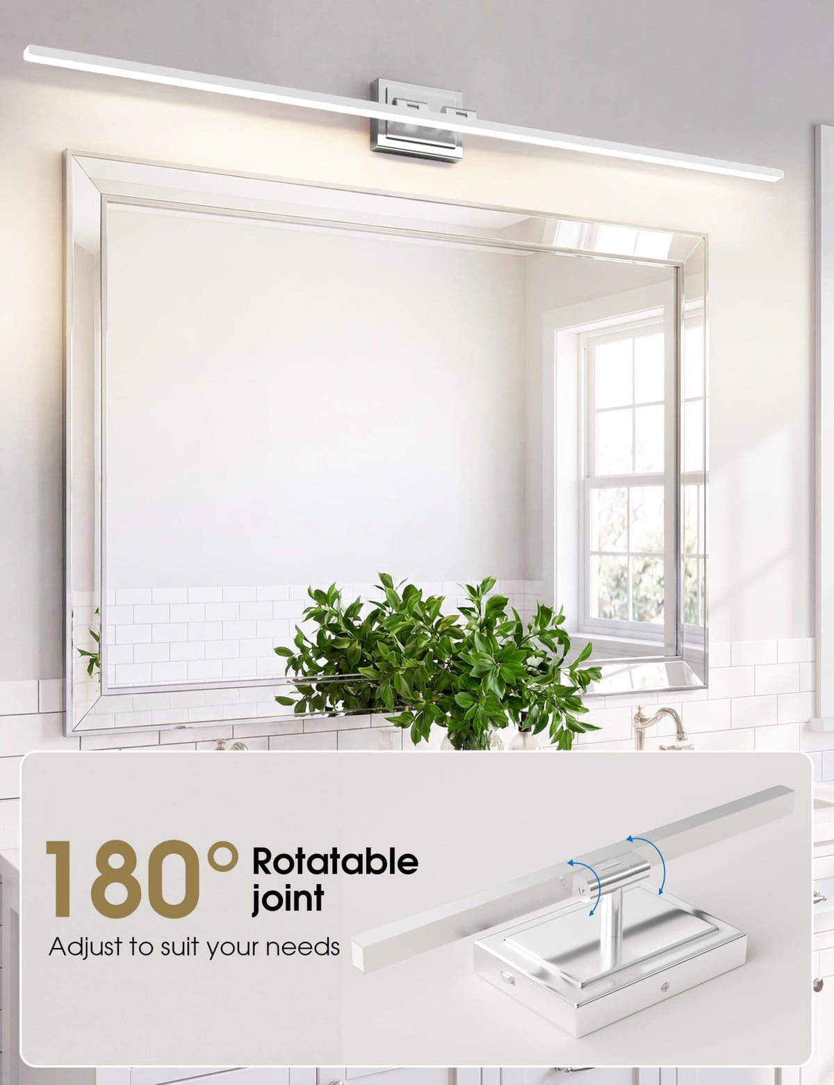 Modern Bathroom Vanity Light 55 inch (Chrome / 55 inch)