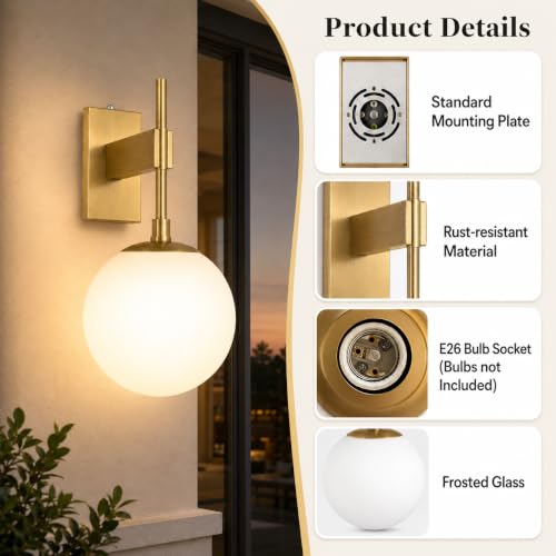 18.1" Dusk to Dawn Outdoor Wall Sconce (Brass (with Photocell))