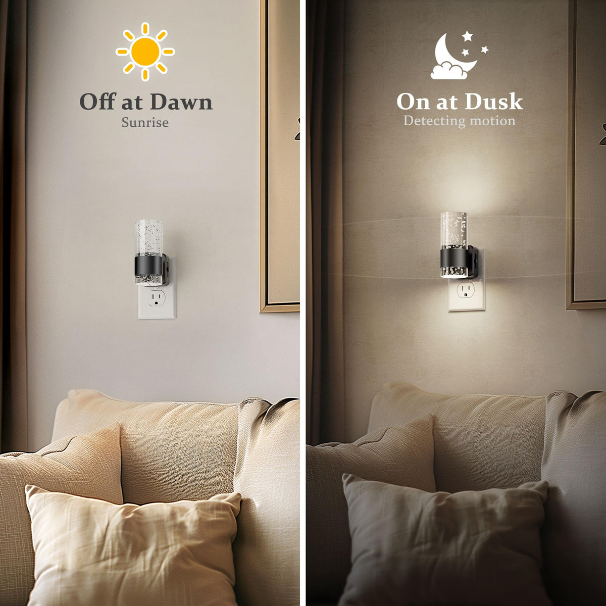 Bubble Night Lights Plug into Wall (Pure Black)