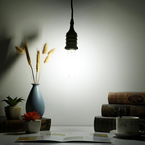 Dimmable E26 LED Bulb 4W Equal 40 Watt Warm White 2700K E26 Edison AC120V 400lm Tubular T9 T10 LED Light Bulb for Rustic Pendant