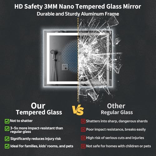 36"x30" LED Bathroom Mirror with Lights (Frontlit & Backlit / 36"L x 30"W)