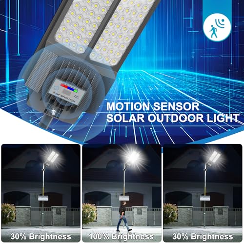 Solar Street Lights Outdoor Waterproof Dusk to Down with Motion Sensor