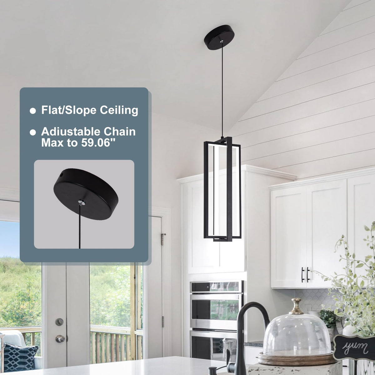 Modern Led Pendant Light Fixture (Black / 1 Pack)