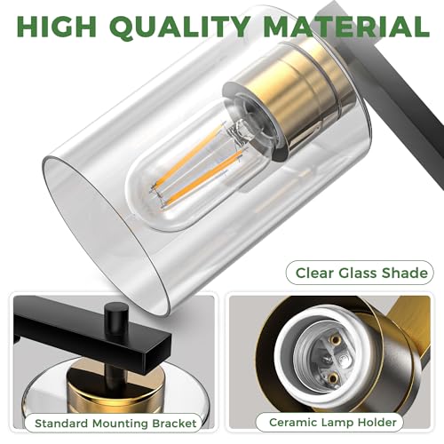 Bathroom Vanity Light Over Mirror (Gold and Black / 4-Light)