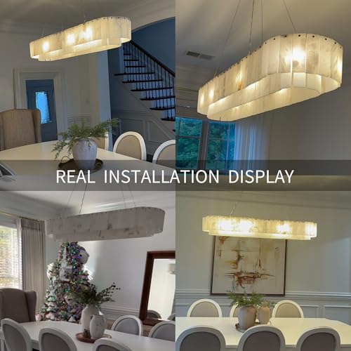 L54in Alabaster Chandelier for Dining Room (L54in)