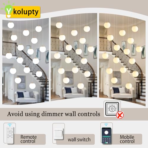 16 Light Gold Chandelier with White Globe Glass Dimmable Ceiling Light Glass Pendant Light for Kitchen Island (Gold-White / Rectangle 16-Light)