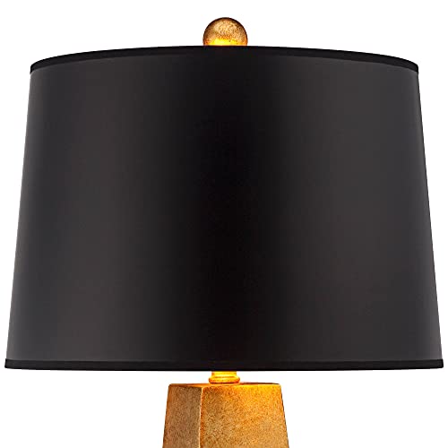 Obelisk 26" Tall Table Lamp Gold Leaf Charging Port Modern with USB Dimmer (USB Dimmer Included - Gold)