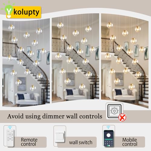 Glass Chandelier LED Modern Gold Pendant Light Globe Ceiling Light 16 (Gold-Clear / Rectangle 16-Light)