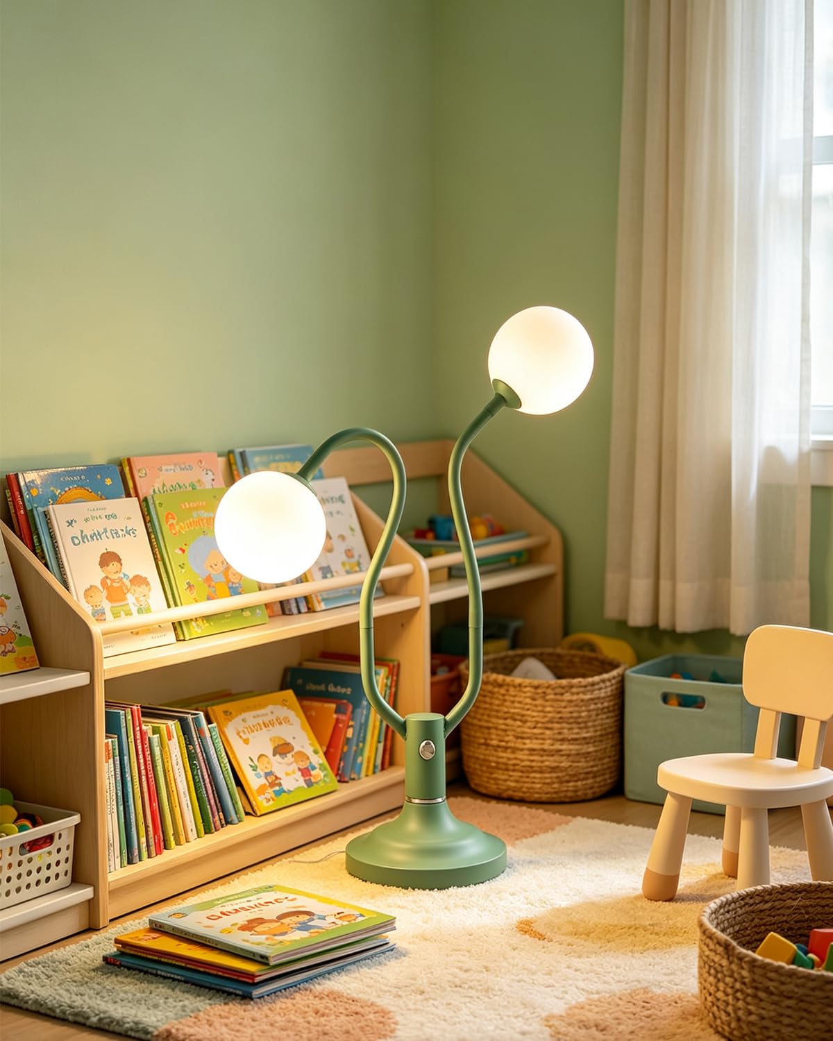 Green Globe Table Lamp Magic DIY Arms G9 Bulbs Included Dimmable (15-Green-Globe-2U-Magic DIY Arms)