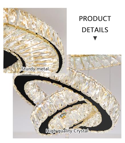 Modern Chandelier for Living Room Light Indoor LED Dimmable Lights Ceiling Chandeliers for Dining Room Bedroom Entryway Black 60W LEDs Fixtures 4800 Lumens (Black / W32")