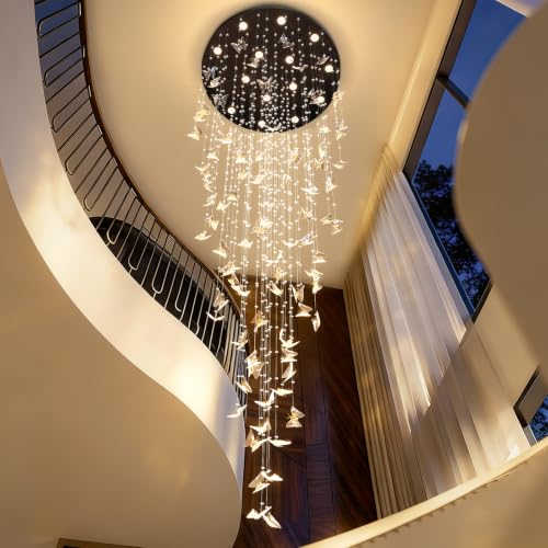 Modern Butterfly Crystal Chandelier (Black / Dia 40")