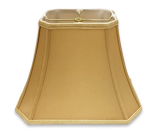 DSO-68-14AGL Rectangle Cut Corner Bell Designer Lamp Shade, (6x8) x (9x14) x 10.625, Antique Gold ((6 x 8) x (9 x 14) x 10.625 / Antique Gold)