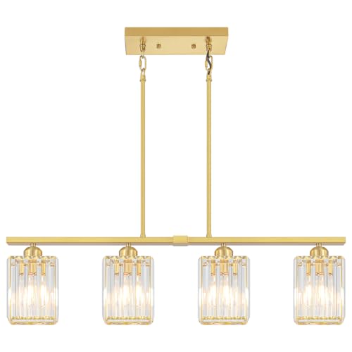 4 Light Modern Crystal Kitchen Island Lighting