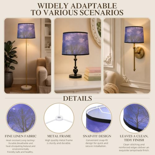 Drum Lamp Shades Set of 2 (Forests-Starry Sky)