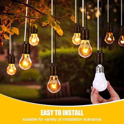 50 Pcs Black Pigtail Lamp Holder Light Sockets E26