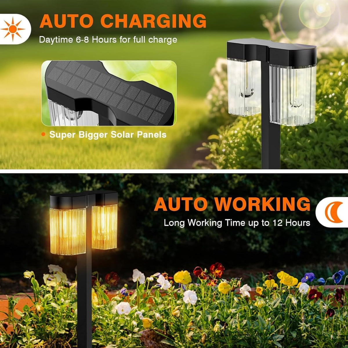 Solar Outdoor Lights (2P Warm White)