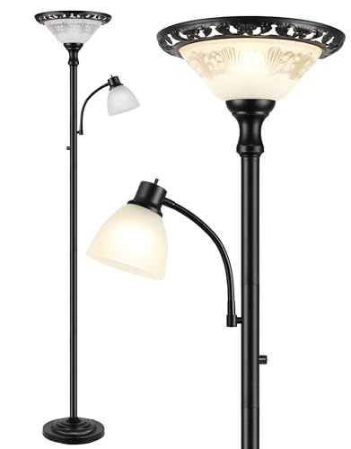 Torchiere Floor Lamps for Living Room (2-Head)