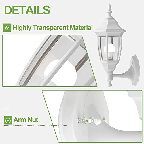 Plastic Outdoor Wall Light Fixtures (White / No Sensor-Plastic)
