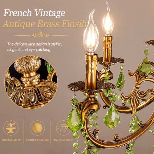 Green Crystal Chandelier (Green Crystal / 34.45")
