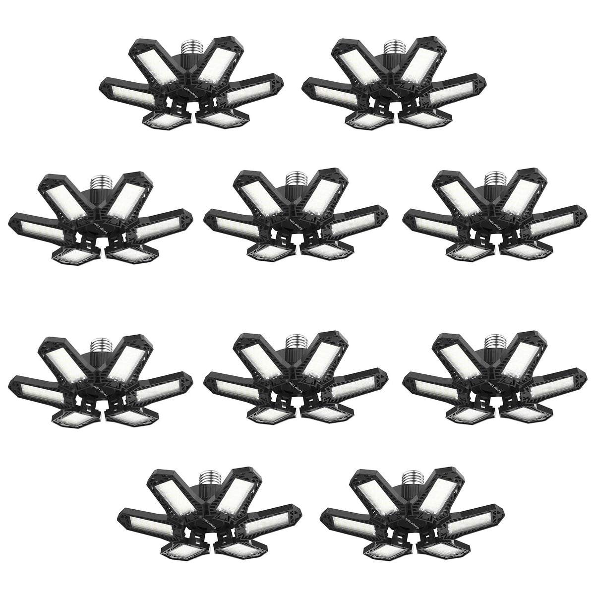 Led Garage Lights Bulb 10 Pack 140W Super Bright Ceiling Led Shop Lights 6 Deformable Panels Screw in E26 (10 PACK Garage Lights)