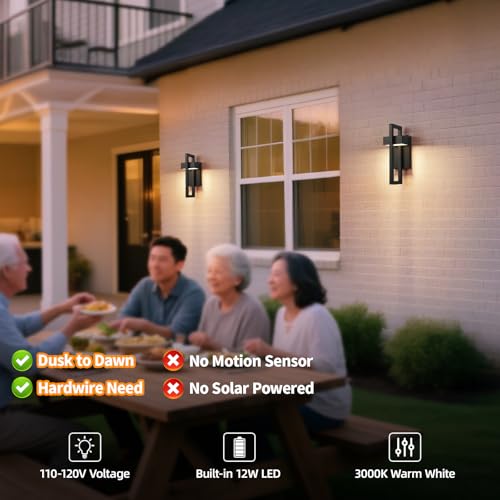 13.7'' 1 Pack Dusk to Dawn Outdoor Porch Light (Black - Dusk to Dawn / 13.7inch - 1 Pack)